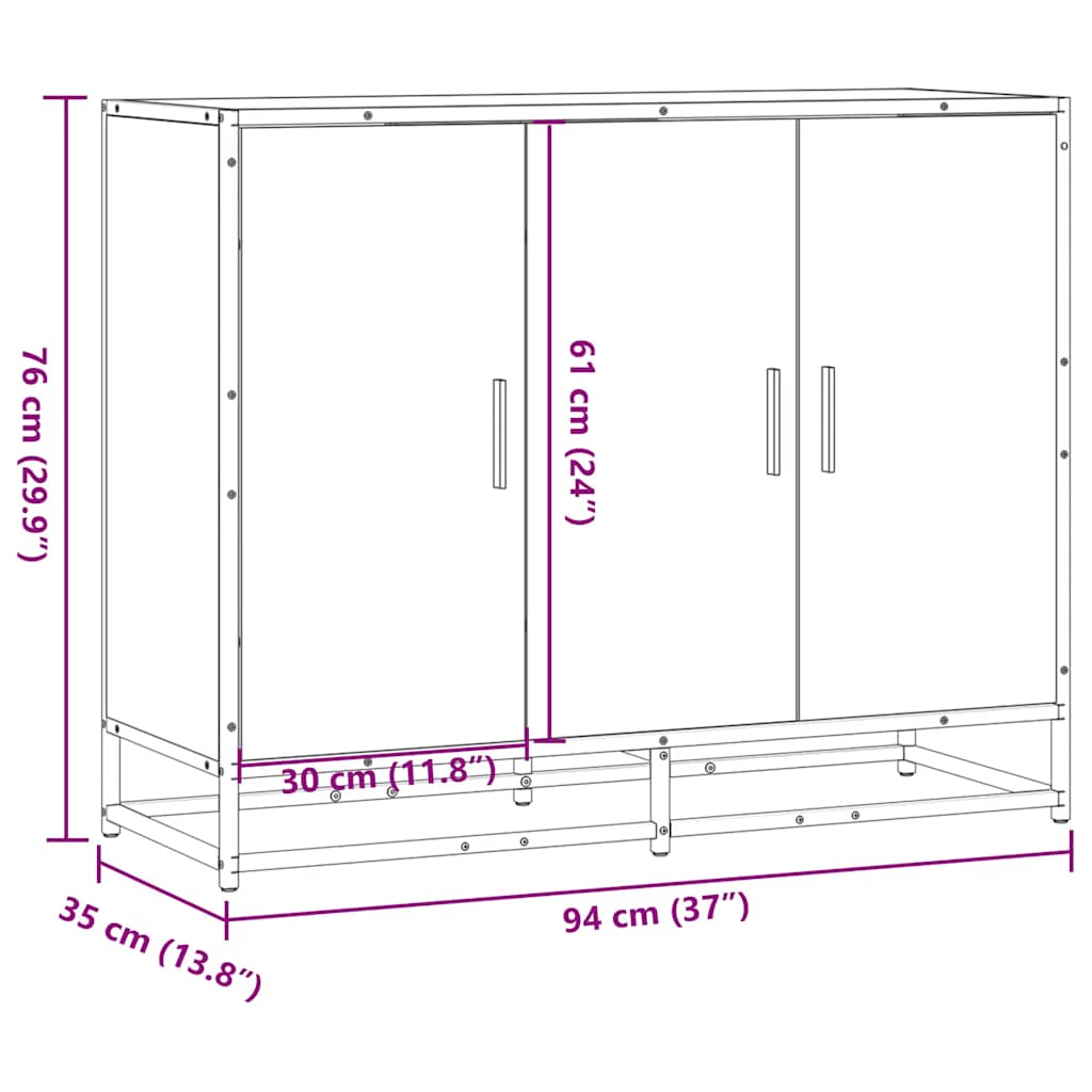 Skänk Sonoma ek 94x35x76 cm