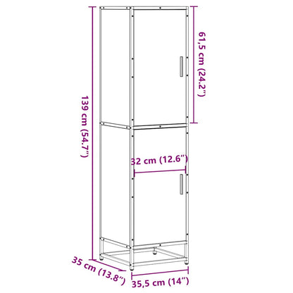 Skåp sonoma ek 35,5x35x139 cm metall