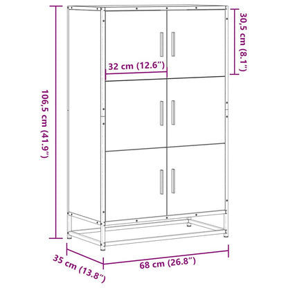 Skåp svart 68x35x106,5 cm metall