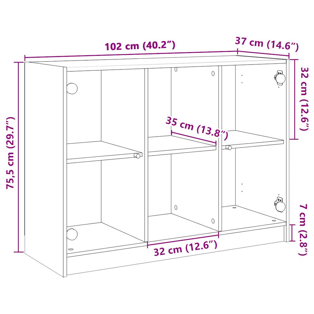 Skänk vit 102x37x75,5 cm