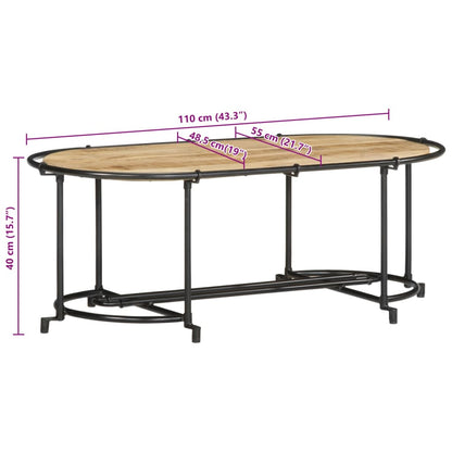 Sohvapöytä 110x55x40 cm massiivi karkeaa mangopuuta