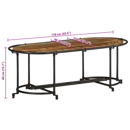 Sohvapöytä 110x55x40 cm massiivi kierrätyspuuta