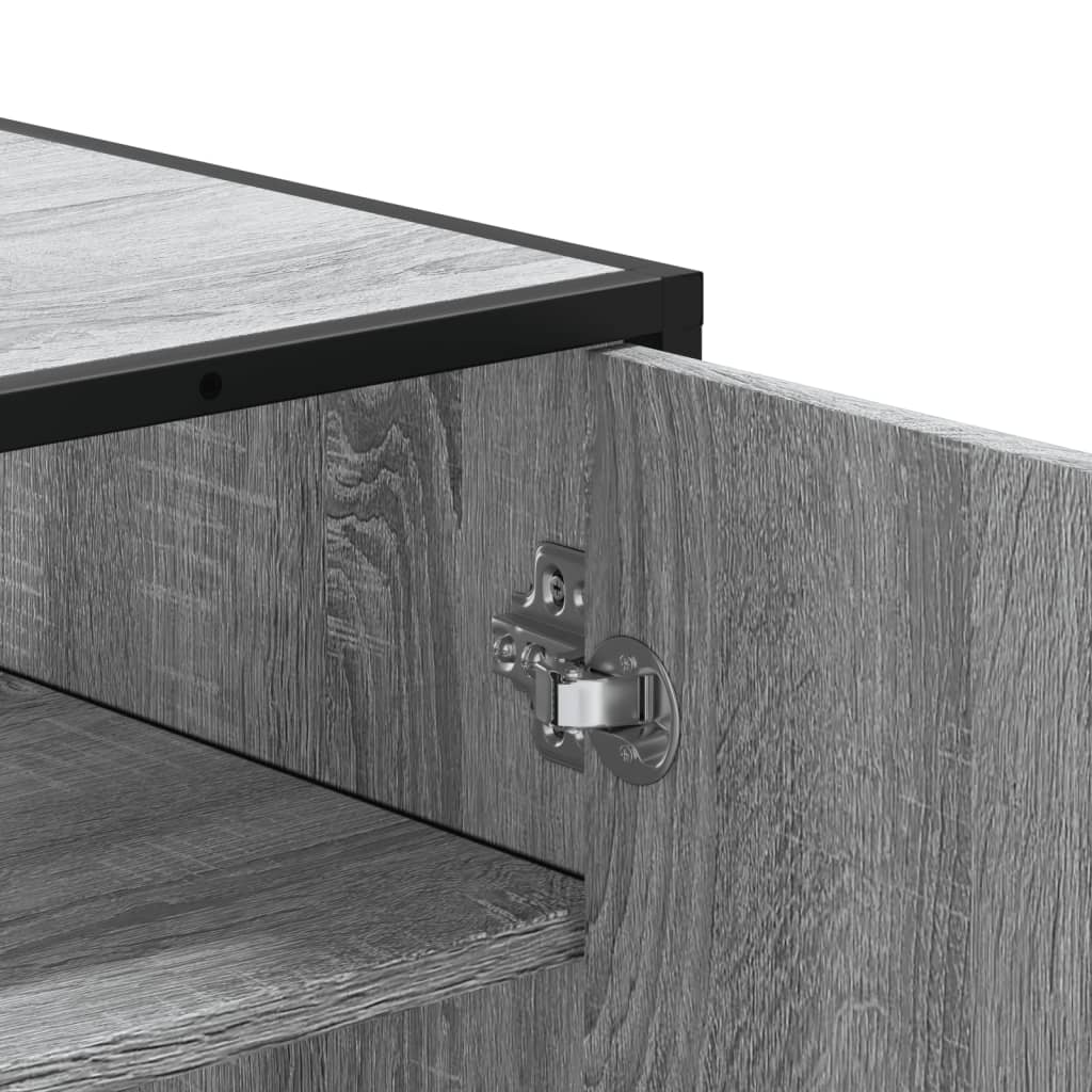 Skoställ Sonoma Grå Skoskåp 75x38x97,5 cm och metall