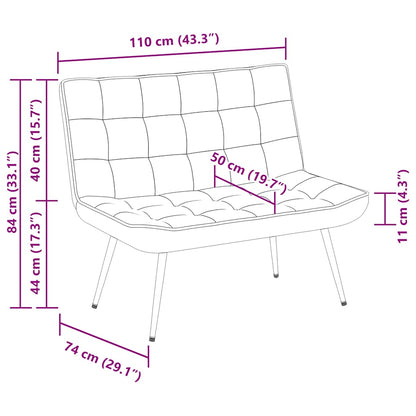 Sittbänk svart 110x74x84 cm sammet