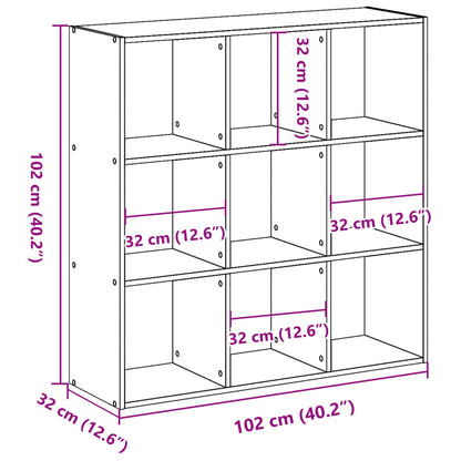 Bokhylla vit 102x32x102 cm