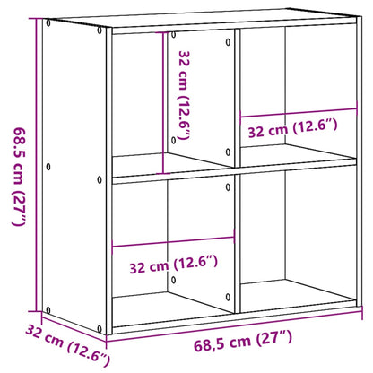 Kirjahylly vanhentunutta puuta 68,5x32x68,5 cm