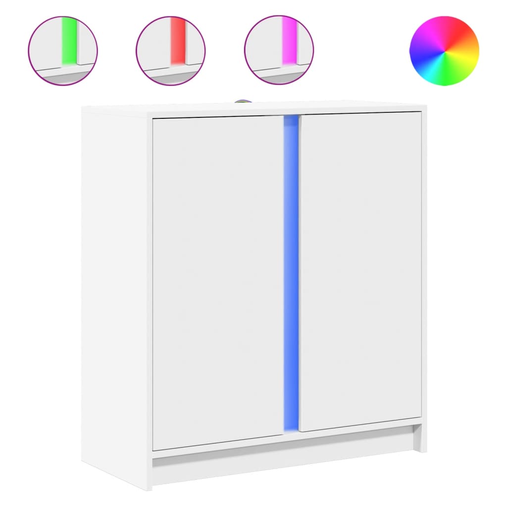 Skänk vit med LED 77x34x85 cm