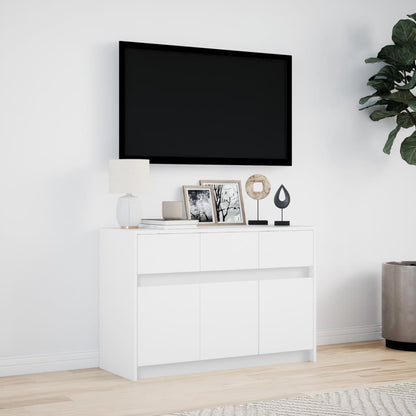 TV-möbel vit TV-bänk med LED 91x34x61 cm