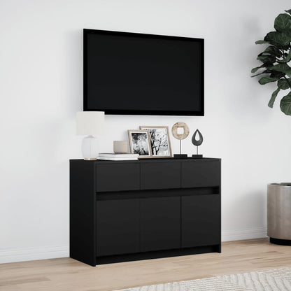 TV-möbel svart TV-bänk med LED 91x34x61 cm