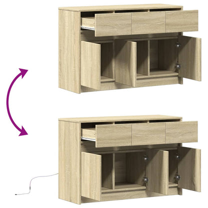 TV-möbel sonoma ek TV-bänk med LED 91x34x61 cm