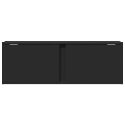 TV-möbel svart 100x31x35 cm Väggmonterad TV-bänk LED