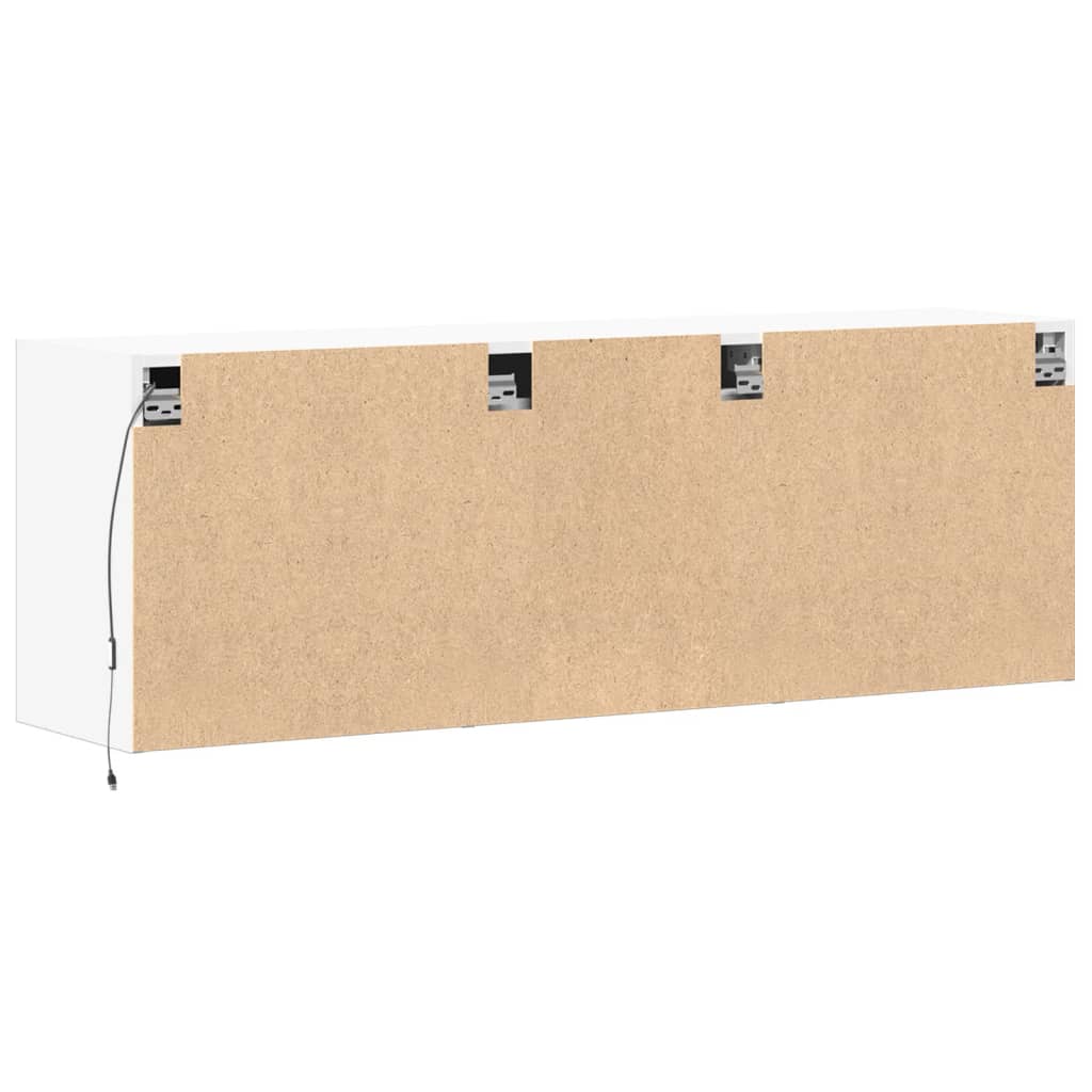 TV-möbel vit 130x31x45 cm Väggmonterad TV-bänk LED