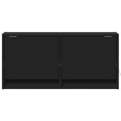 TV-möbel svart 80x31x35 cm Väggmonterad TV-bänk LED