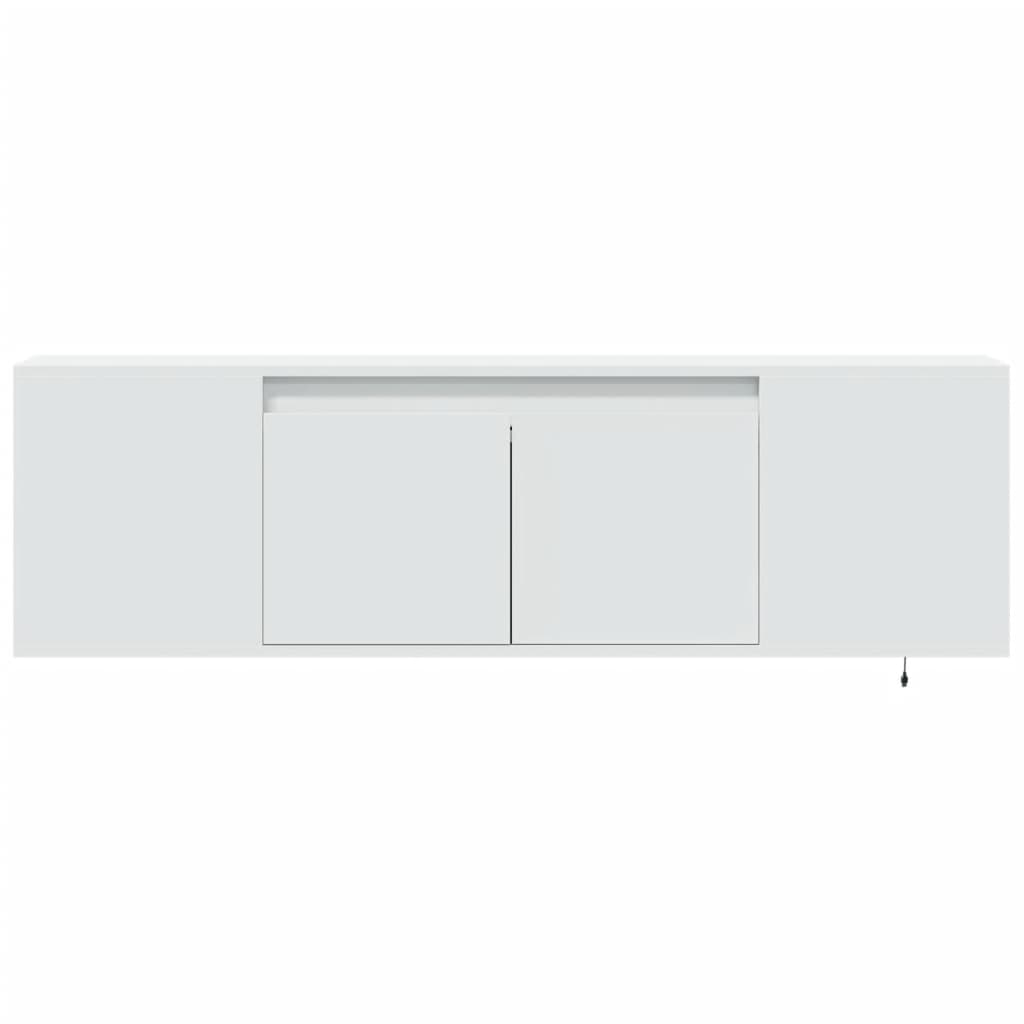 TV-möbel vit 135x31x39,5 cm Väggmonterad TV-bänk LED