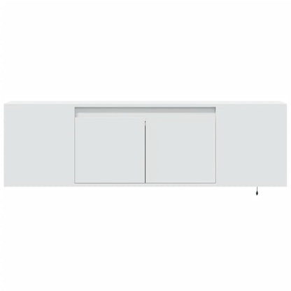 TV-möbel vit 135x31x39,5 cm Väggmonterad TV-bänk LED