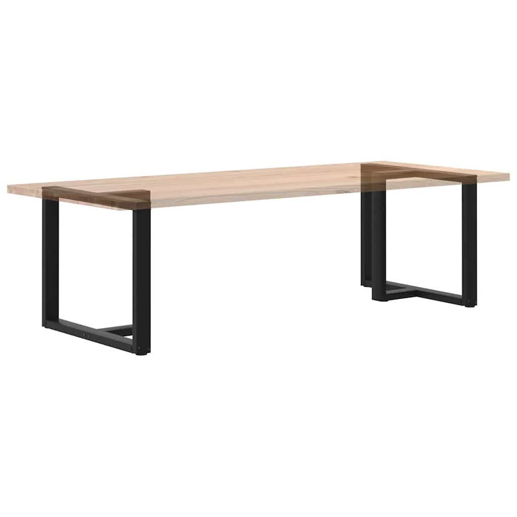 Matbordsben T-formad 2 st svart 100x35x(72-73) cm stål