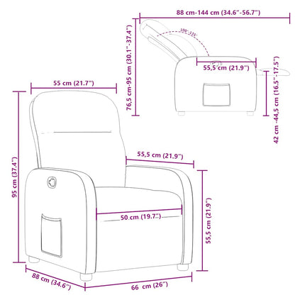 Fåtölj brun Recliner tyg