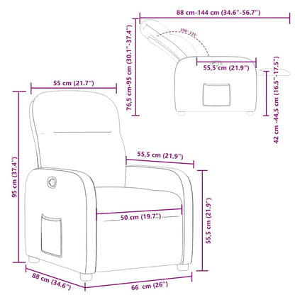 Fåtölj mörkgrön Recliner massiv trä tyg