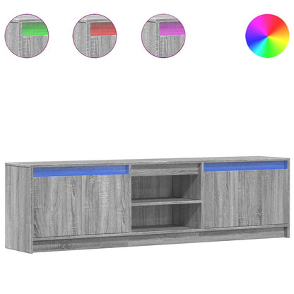 TV-möbel grå sonoma TV-bänk med LED 180x34x50 cm