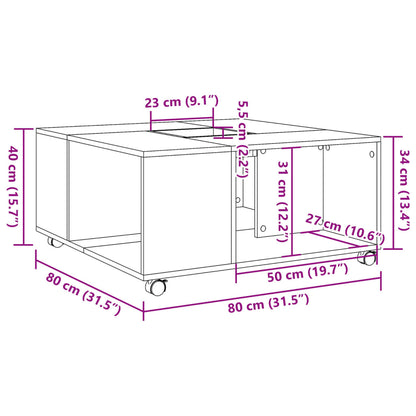 Soffbord svart 80x80x40 cm