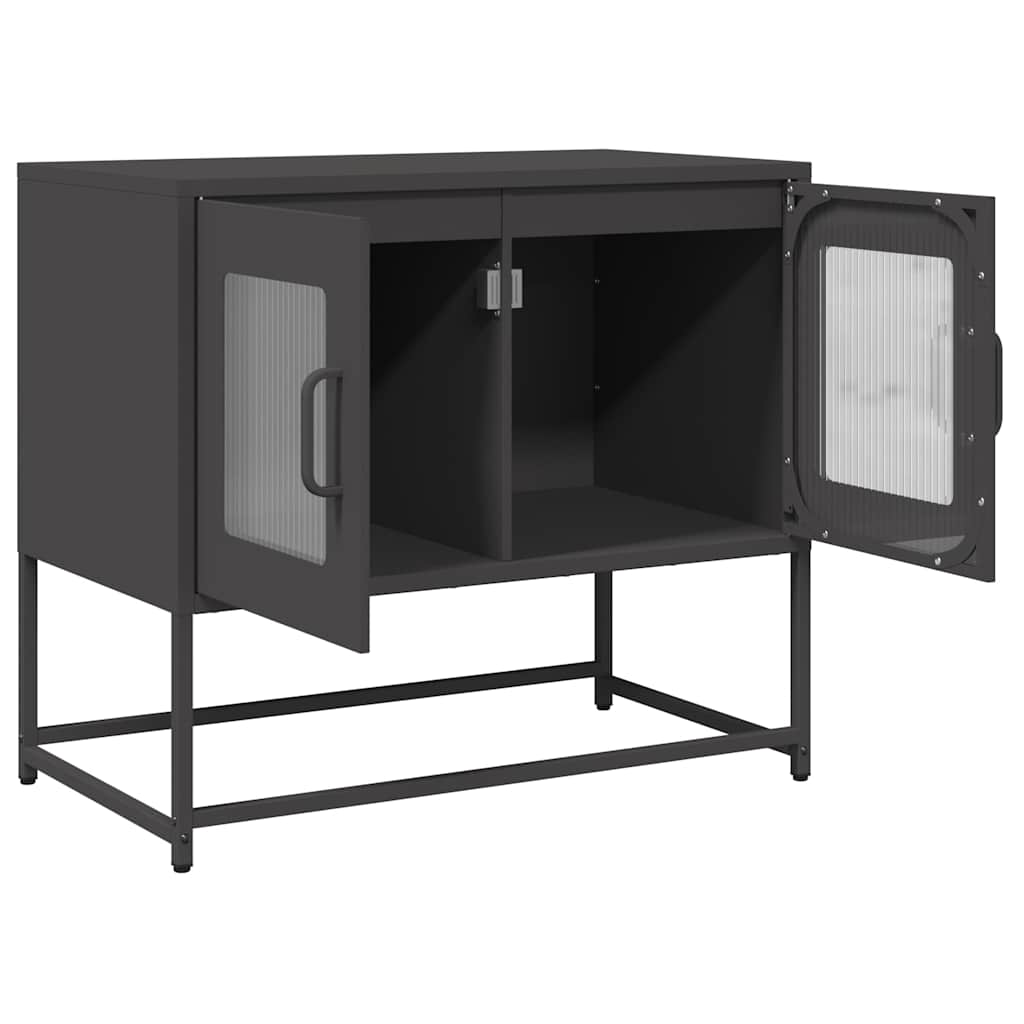 TV-bänk svart 68x39x60,5 cm kallvalsat stål