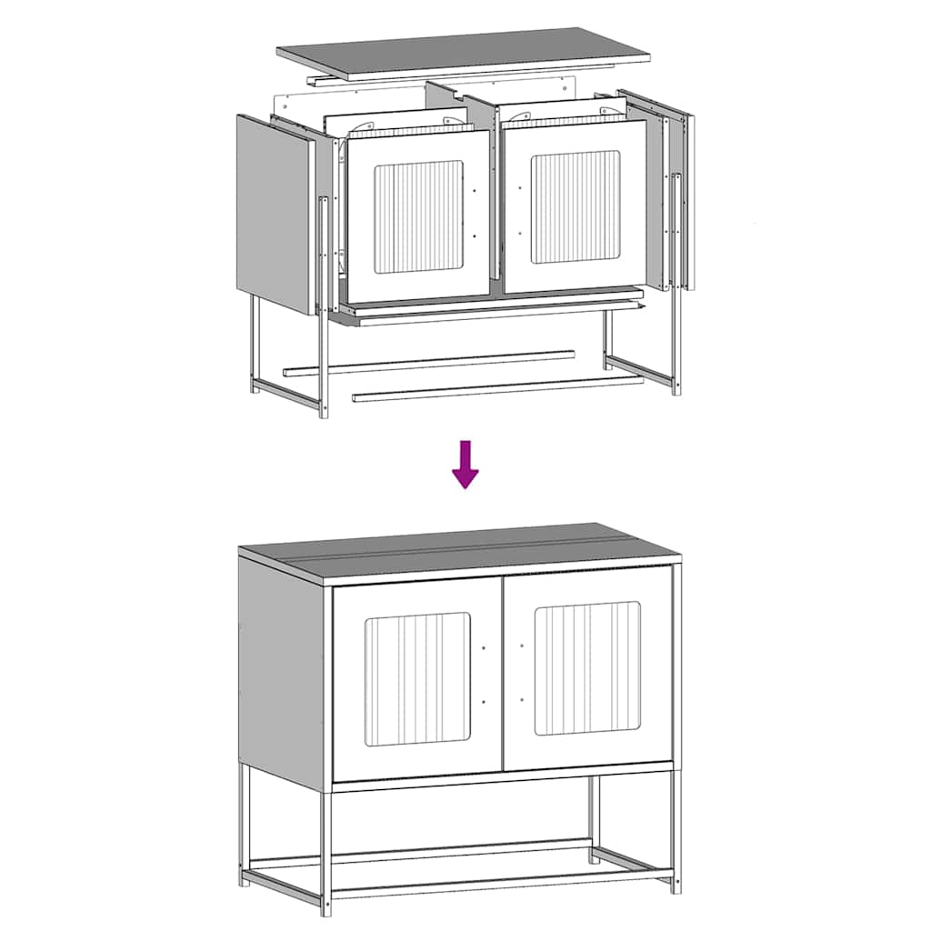 TV-bänk svart 68x39x60,5 cm kallvalsat stål