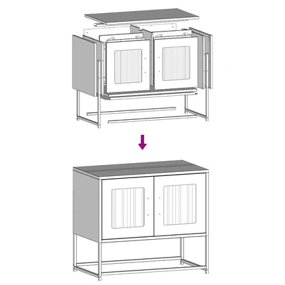 TV-bänk antracit 68x39x60,5 cm kallvalsat stål