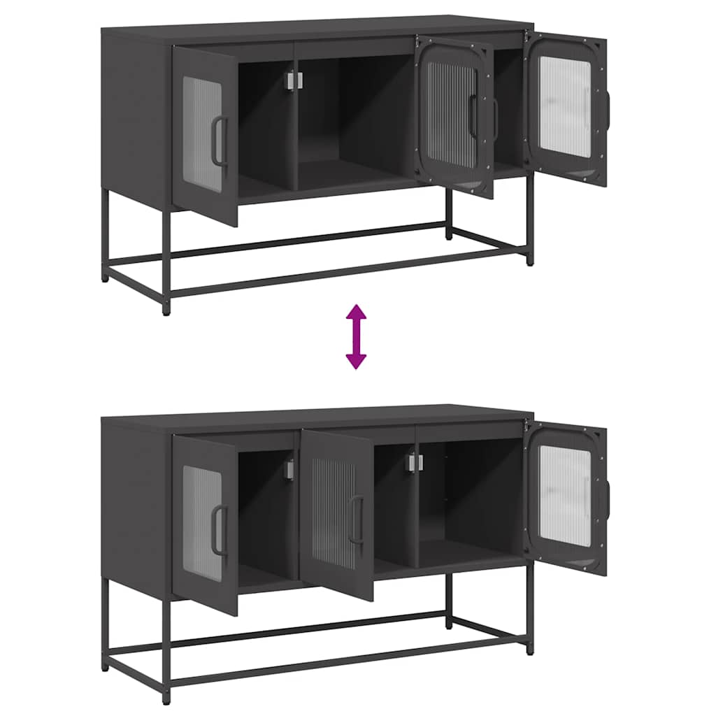 TV-bänk svart 100,5x39x60,5 cm kallvalsat stål