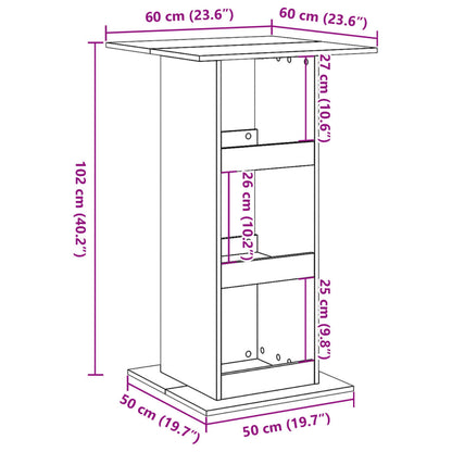 Barbord bistrobord ek med förvaring 60x60x102 cm