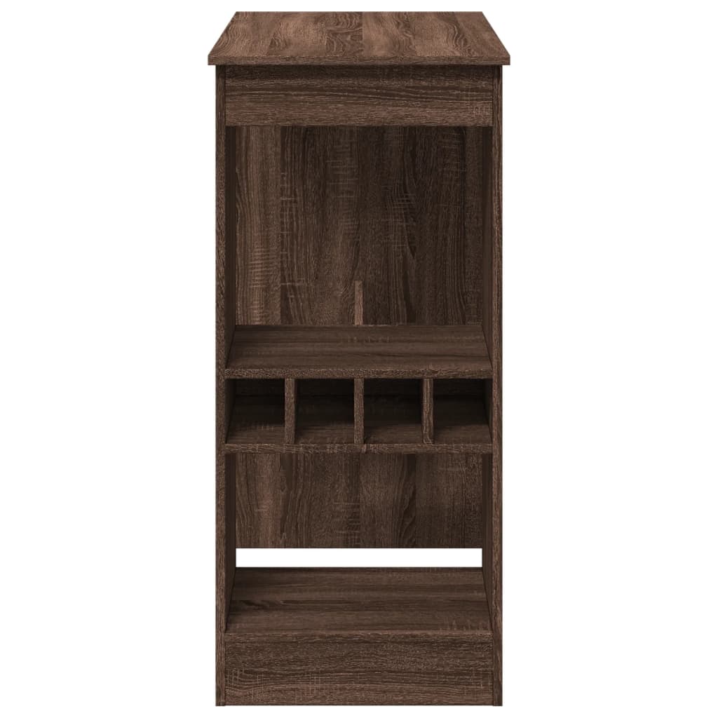 Barbord bistrobord brun ek med hyllor 90x47,5x103,5 cm