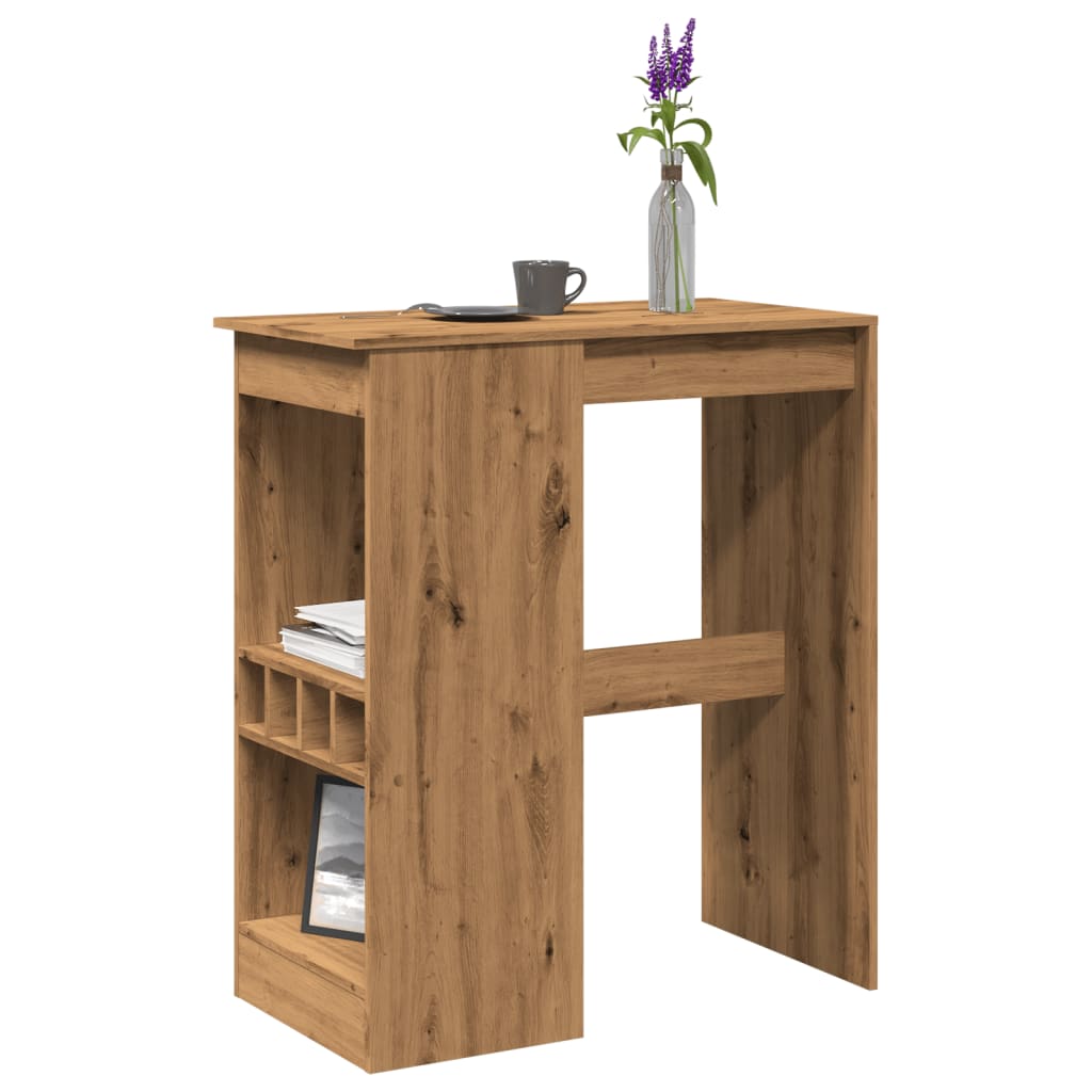 Barbord bistrobord ek med hyllor 90x47,5x103,5 cm