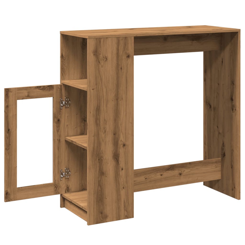 Barbord bistrobord ek med hyllor 101x40x103,5 cm