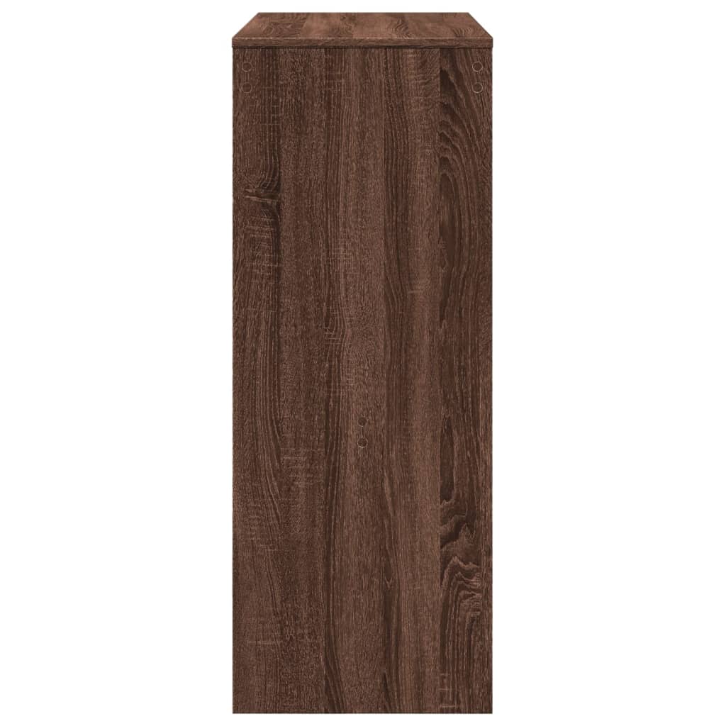 Barbord bistrobord brun ek med hyllor 90x40x103,5 cm