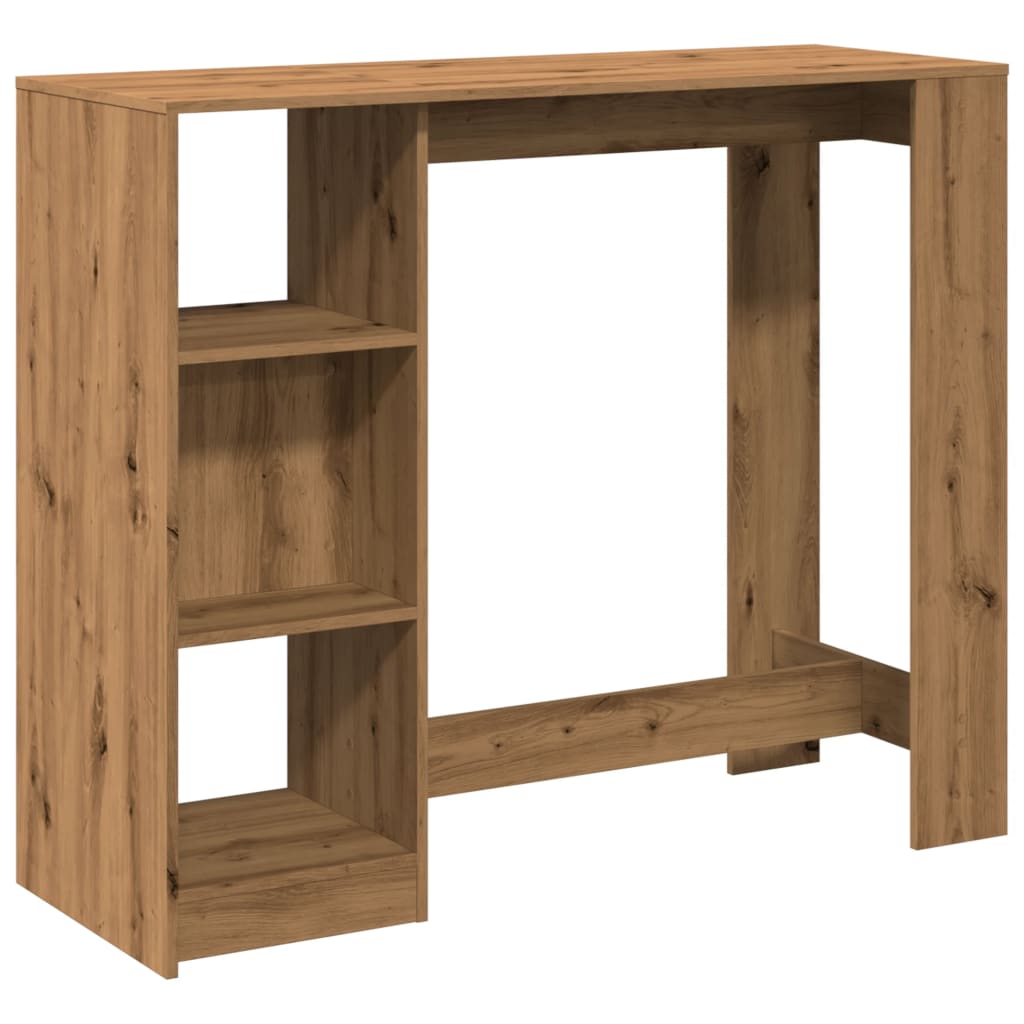 Barbord bistrobord ek med hylla 124x46x103,5 cm