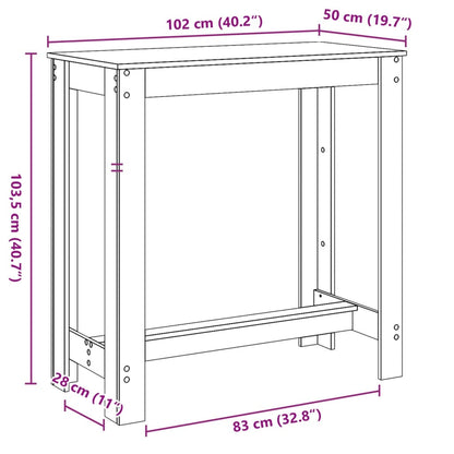 Barbord svart 102x50x103,5 cm