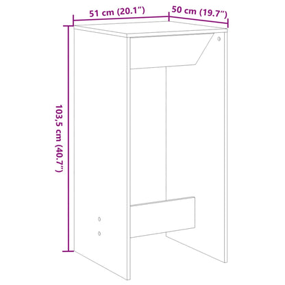 Barbord vit 51x50x103,5 cm