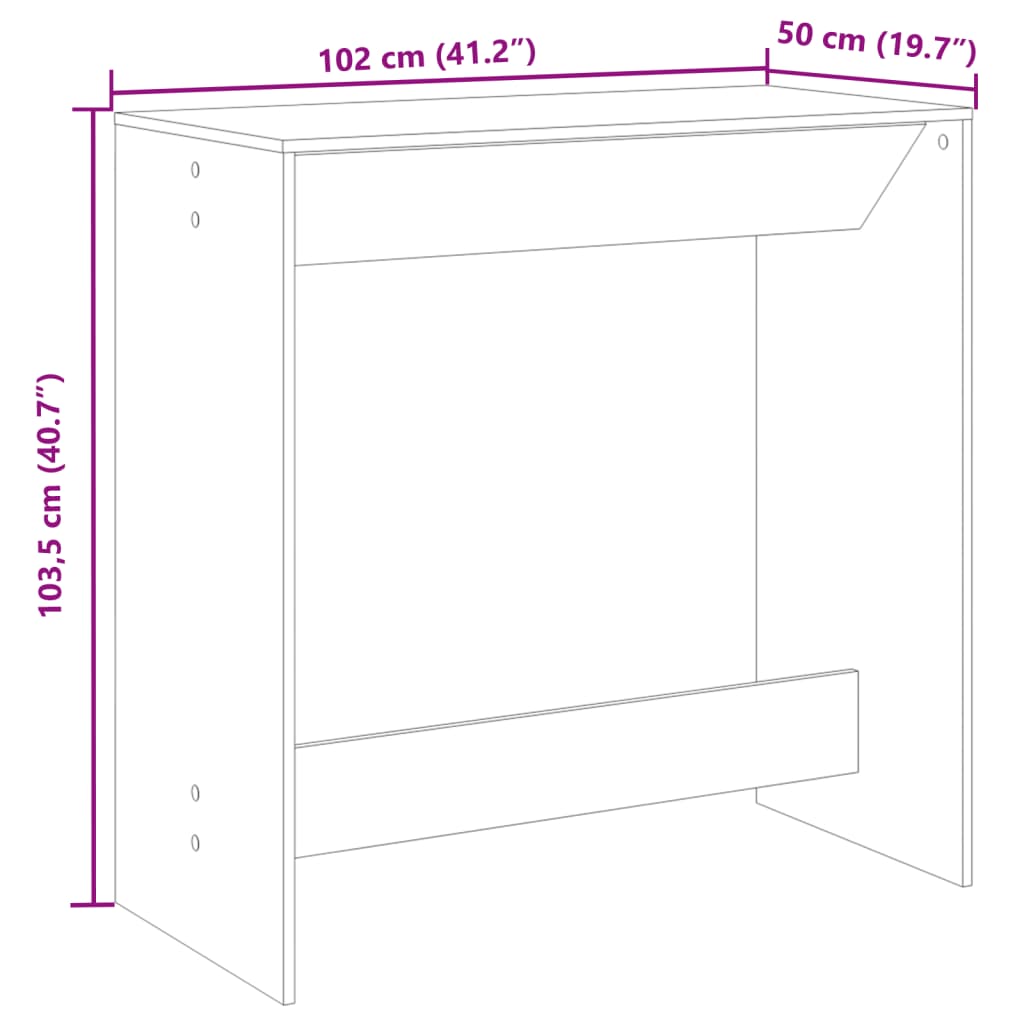 Barbord svart 102x50x103,5 cm