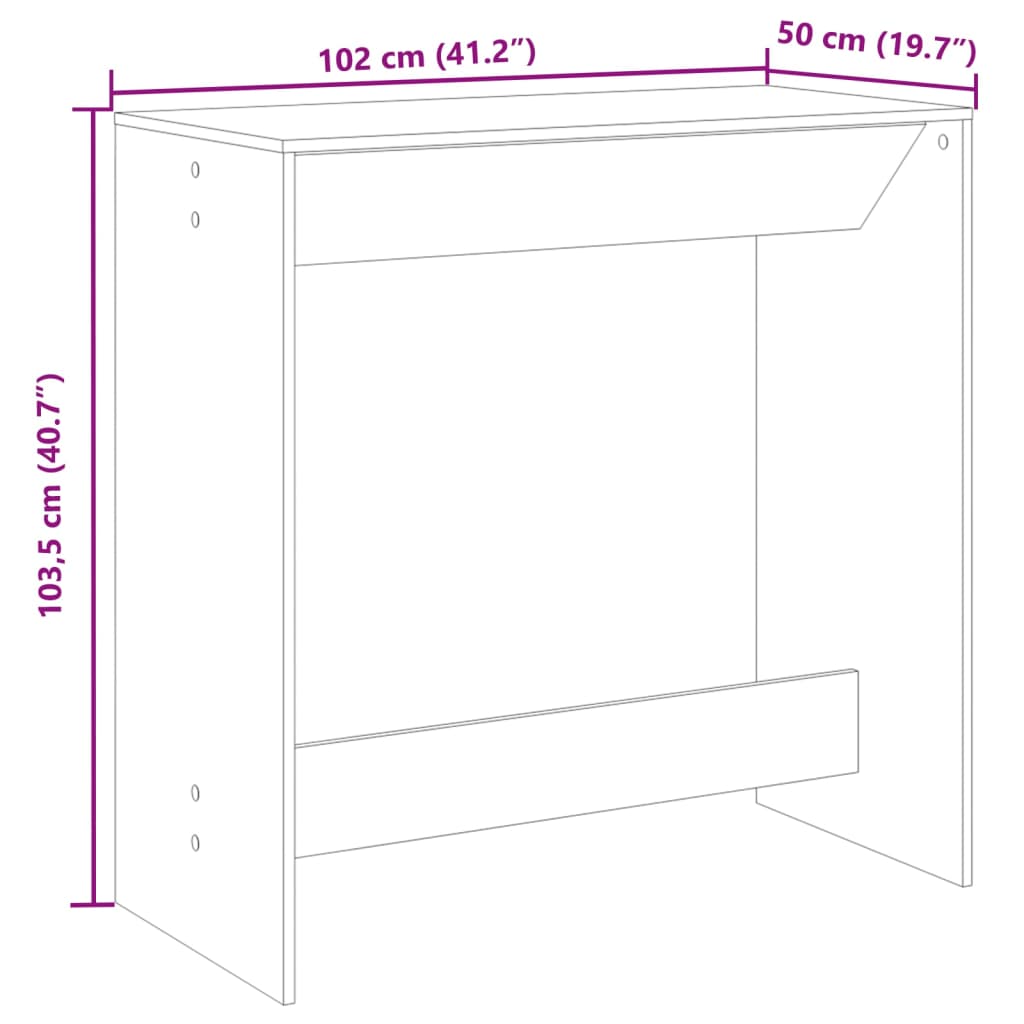 Barbord bistrobord betonggrå 102x50x103,5 cm