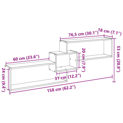 Seinäkaappi 158x18x53 cm betonin harmaa