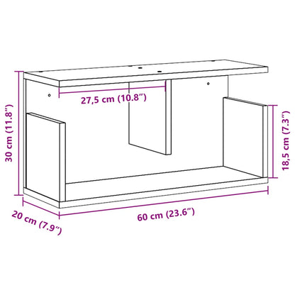 Seinäkaappi 60x20x30 cm betonin harmaa