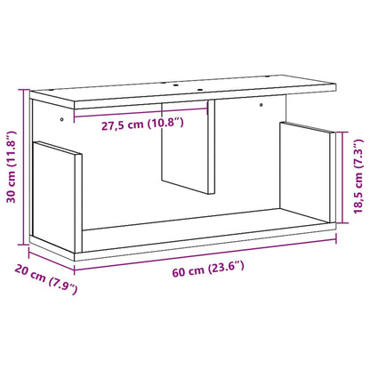 Seinäkaappi 60x20x30 cm vanhentunutta puuta