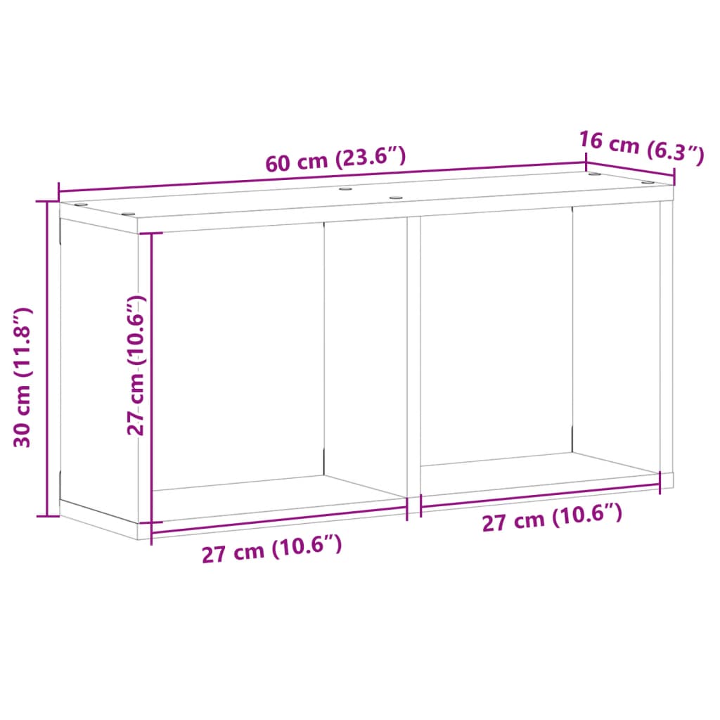 Väggskåp vit 60x16x30 cm