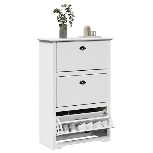 Skoställ Vit Skohylla BODO 80x35x118 cm