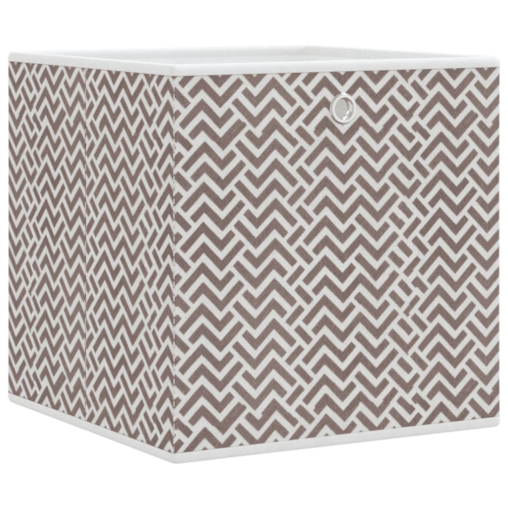 Förvaringskorg Vikbar förvaringslådor 10 st brun 32x32x32 cm non-woven tyg