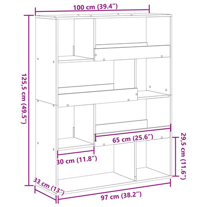 Kirjahylly savunvärinen tammi 100x33x125,5 cm