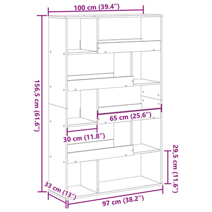 Kirjahylly musta 100x33x156,5 cm