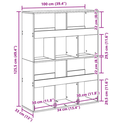 Bokhylla vit 100x33x125,5 cm