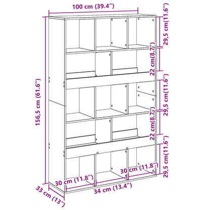 Bokhylla vit 100x33x156,5 cm