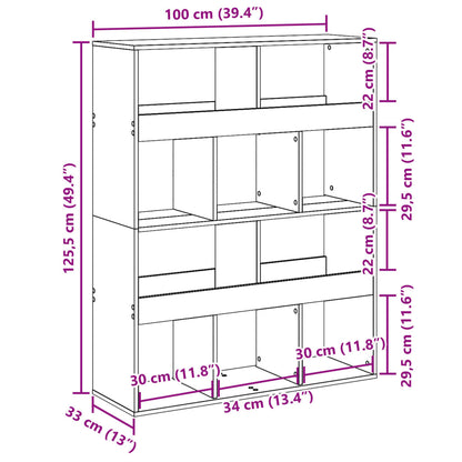 Bokhylla svart Rumsavdelare 100x33x125,5 cm