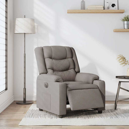 Elektrisk Massagefåtölj taupe Recliner tyg